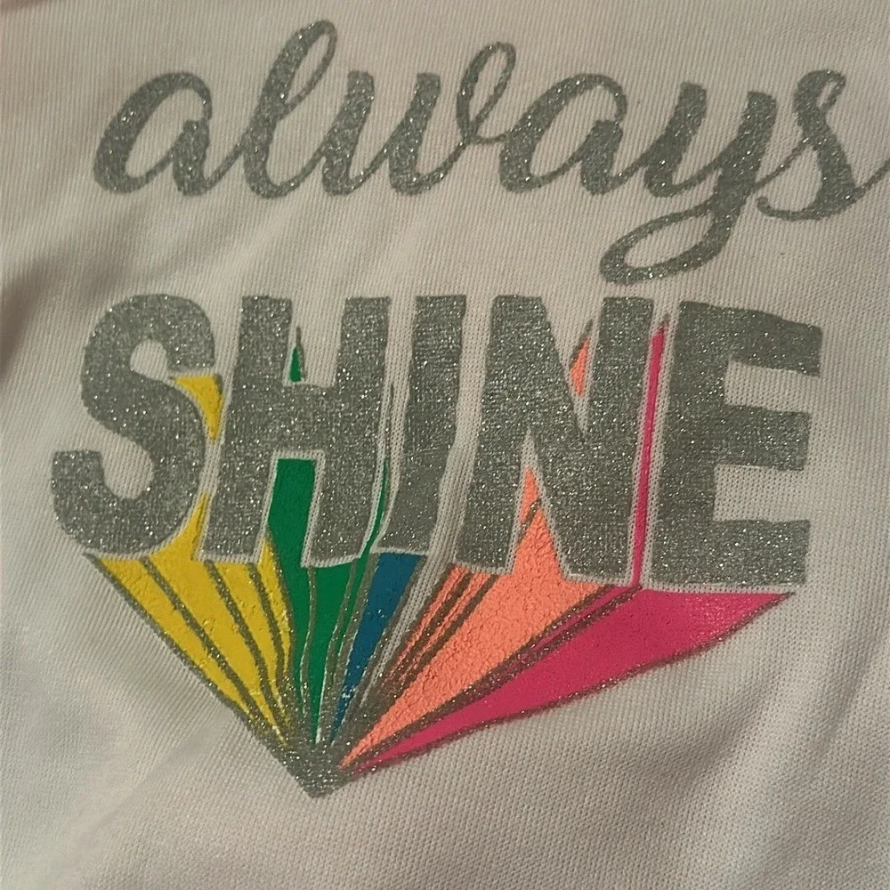 Diva Girls Neon Orange White Always Shine Glitter Hoodie Jogger Set Size 4/5 XS